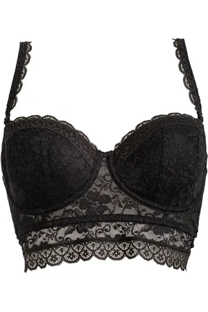 Pour Moi Black Strapless Rebel Padded Plunge Bra 36 DD