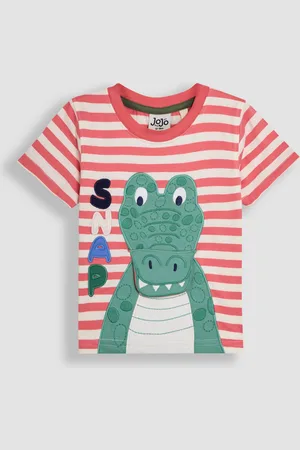 JoJo Maman Bébé Pink Crocodile Interactive Appliqué 100% Cotton T-Shirt 1.5