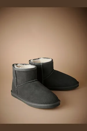 Next Grey Signature Suede Slipper Boots with Faux Fur Lining AU 7 (EU 41)