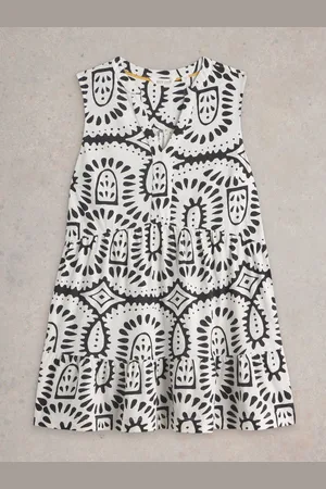 White Stuff White Macie Sleeveless 100% Cotton Tunic AU 24