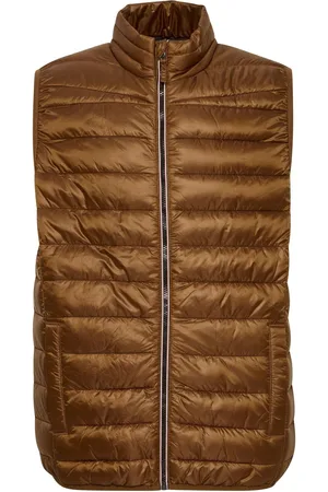 Blend Tan Brown Metallic Coated Gilet L