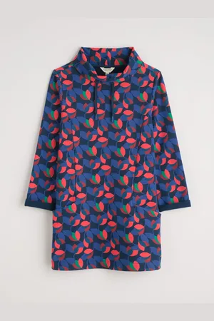 Seasalt Cornwall Blue Multi Formative Brushed Back Jersey Tunic AU 20