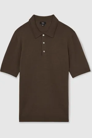 Reiss Manor Merino Wool Short-Sleeve Polo Shirt XL