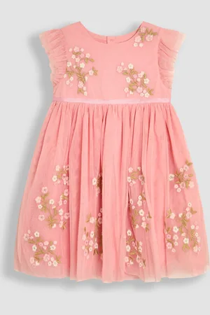 JoJo Maman Bébé Floral Embroidered Tulle Party Dress 3