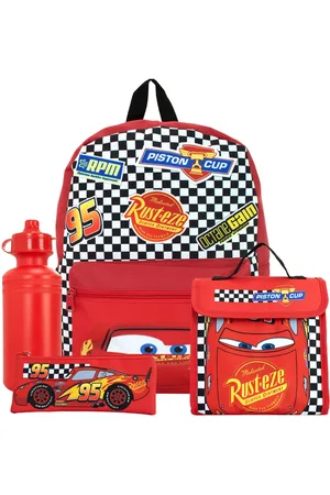 Character Red Cars 4 Pc Backpack Set One