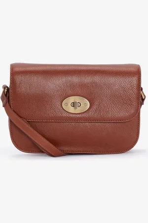 Barbour Tan Brown Isla Leather Cross-Body 100% Cotton Bag One