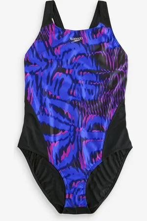 Speedo Blue All-Over Digital Record Breaker Swimsuit AU 6