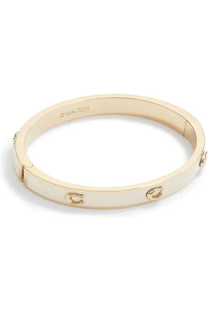 Coach White Signature Enamel Bangle Bracelet one