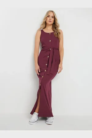 Long Tall Sally 100% Cotton Sleeveless Ribbed Button Dress AU 8 Tall