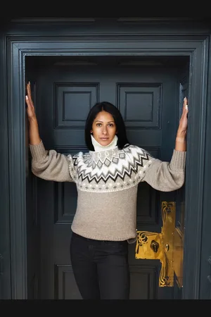 The Little Tailor Relaxed Fit Diamond Pattern Knitted Christmas Jumper M