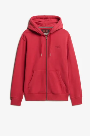 Superdry Red Essential Logo Slim Fit Zip Hoodie XXL