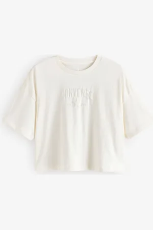Converse White Retro Sport Boxy 100% Cotton T-Shirt M