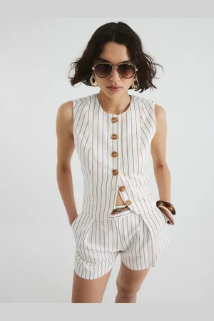 River Island White High Neck Fitted Waistcoat 12