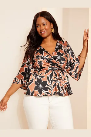 Friends Like These Black Kimono Wrap Blouse AU 28