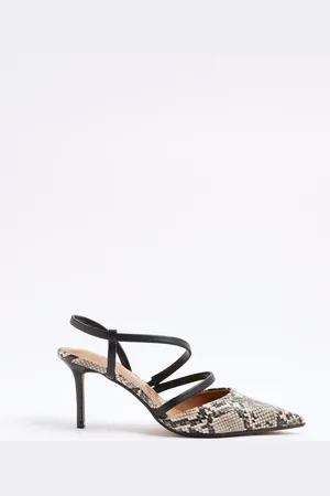 River Island Snake Print Strappy Court Shoes AU 7 (EU 38)