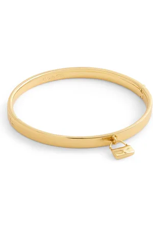 Coach Gold Tone Signature Handbag Charm Bangle Bracelet one