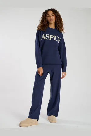 South Beach Blue Knitted Wide Leg Joggers L