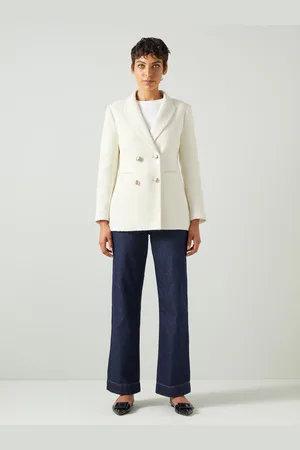 LK Bennett Cream Mariner Cream Tailored Jacket AU 10