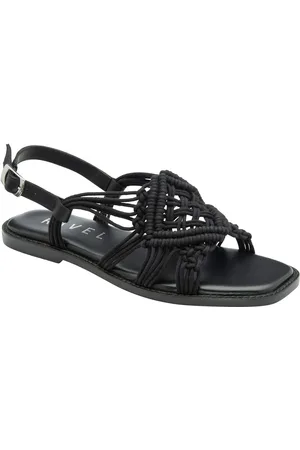 Ravel Black Textile Weave Flat Sandals eu42uk8