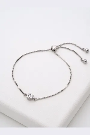 Ted Baker Silver Tone SARSAA: Crystal Drawstring Adjustable Bracelet One