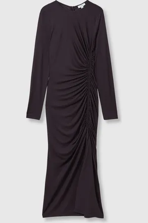 Reiss Rosie Petite Jersey Ruched Midi Dress AU 10