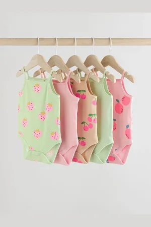 Next Green Baby Strappy Vest Bodysuits 5 Pack 3
