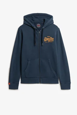 Superdry Blue VL Embroidered Relaxed Zip Hoodie L