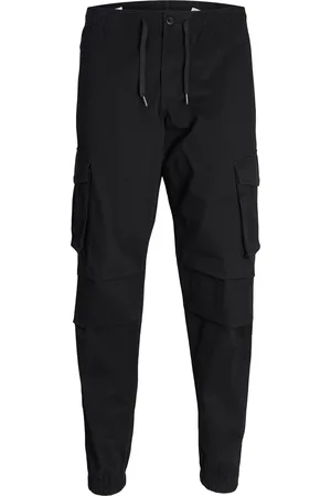 JACK & JONES Black Relaxed Fit Cargo Trousers L