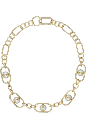Ted Baker Gold Tone PERRIET: Statement Pearl Chain Necklace One
