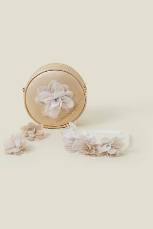 Accessorize Girls Flower Round Bag and Hair Set one