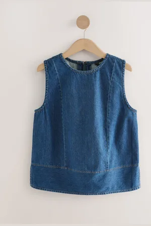 Next Fuller Bust Round Neck Denim 100% Cotton Shell Top AU 14
