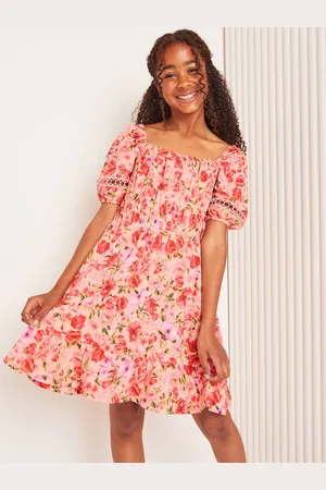 Lipsy London Square Neck Jersey Crinkle Dress (5-16yrs) 9 Years (134cm)