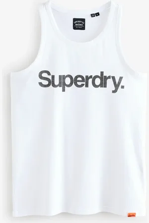 Superdry White Core Logo Kiss Print Slim Fit Vest Top XL
