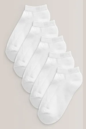 Next White 5 Pack Cotton Rich Cushioned Sole Trainer Socks 12.5-3.5