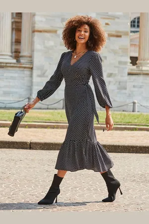 Sosandar Spot Print Belted Midi Dress AU 12