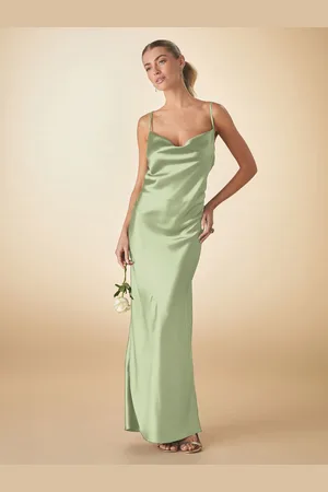 Next Bridesmaid Satin Cowl Neck V-Back Maxi Dress AU 20