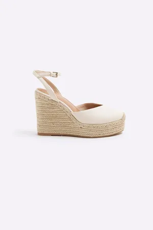 River Island Cream Closed Toe Wedge Sandals AU 7 (EU 38)