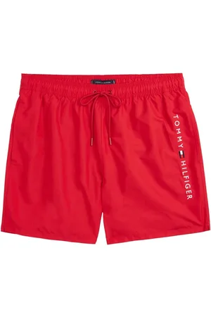 Tommy Hilfiger Red Medium Length Drawstring Swim Trunks S