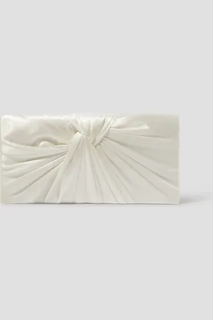 Monsoon Natural Talia Twisted Satin Clutch Bag One