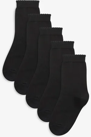 Next Black 5 Pack Cotton Rich School Ankle Socks 12.5-3.5
