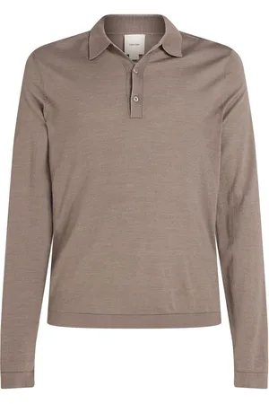 Calvin Klein Italian Merino Silk Long Sleeve Polo Shirt XL