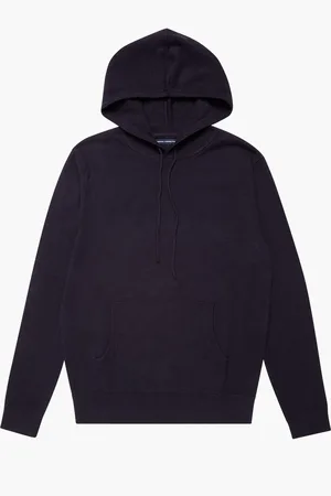 French Connection Blue Supersoft Hooded Knit Hoodie S