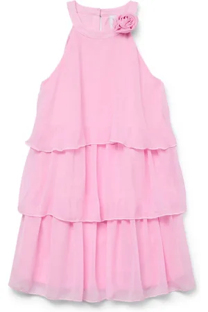 VERO MODA Girls Tiered Ruffle Dress With Rose Corsage Detail 6 Years (116cm)