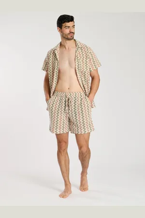 South Beach Crochet Zig Zag Stripe 100% Cotton Shorts medium