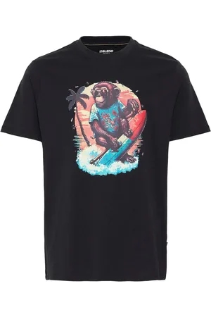 Blend Black Surfer Printed Short Sleeve 100% Cotton T-Shirt xlarge