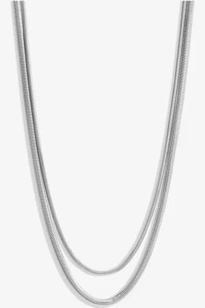 Jon Richard Silver Tone Plated Double Row Snake Chain Necklace one