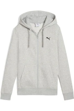 PUMA Grey Womens Essentials Full Zip Hoodie Hooded Sweat Jacket S