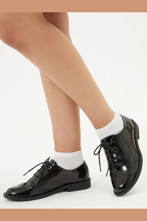 Lipsy London Lace Up Flat Patent Brogue School Shoe AU 13 (EU 32)