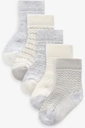 Next Grey Baby Socks 5 Pack (0mths-2yrs) Upto 3 Months (50