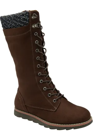 Lotus Brown Textile Knee High Boots AU 10 (EU 42)